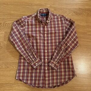 Ralph Lauren Shirt Men's Medium Custom Fit Multicolor Lightweight Flannel Preppy